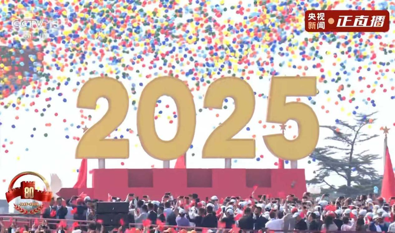 3 settembre 2025, parata militare cinese, rilascio di palloncini in lattice