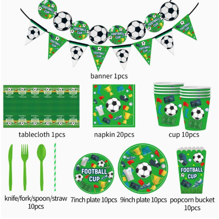 Set di piatti usa e getta per decorazioni per feste a tema calcio