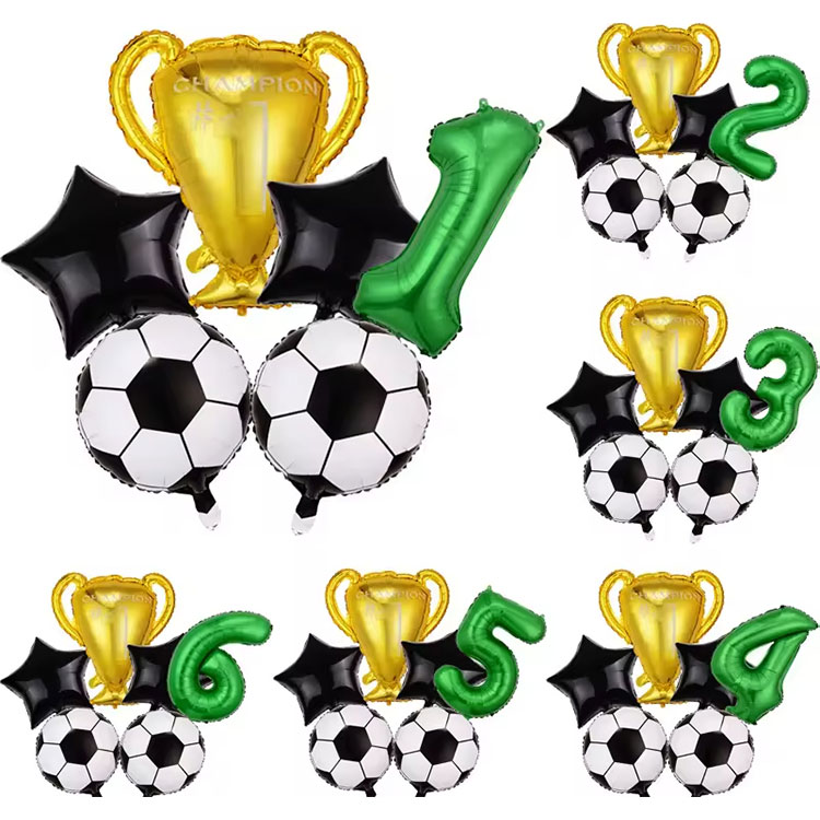 Set di decorazioni per feste di calcio digitale verde