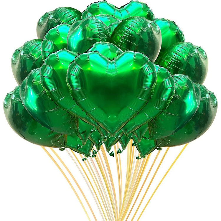 Palloncini a forma di cuore verde