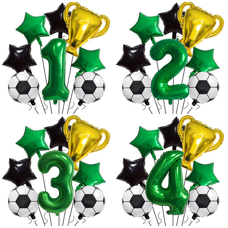 Green Digital Football Party Decor Set