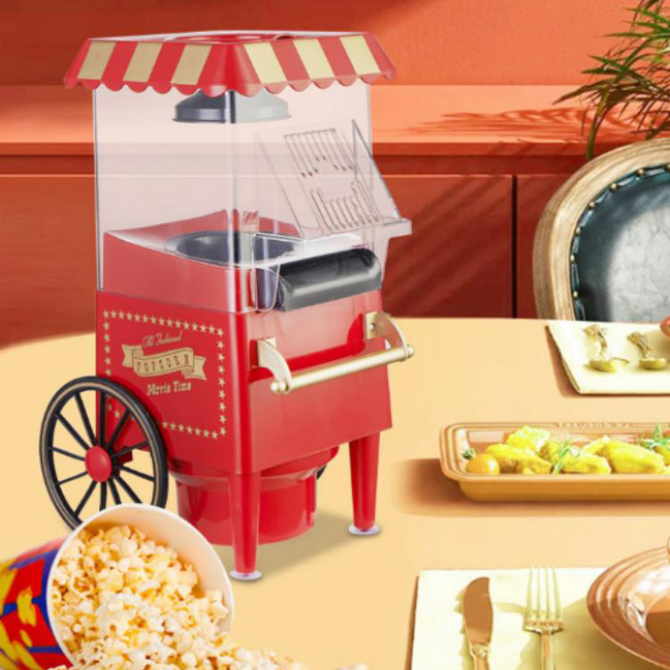Macchina per popcorn retrò con carretto